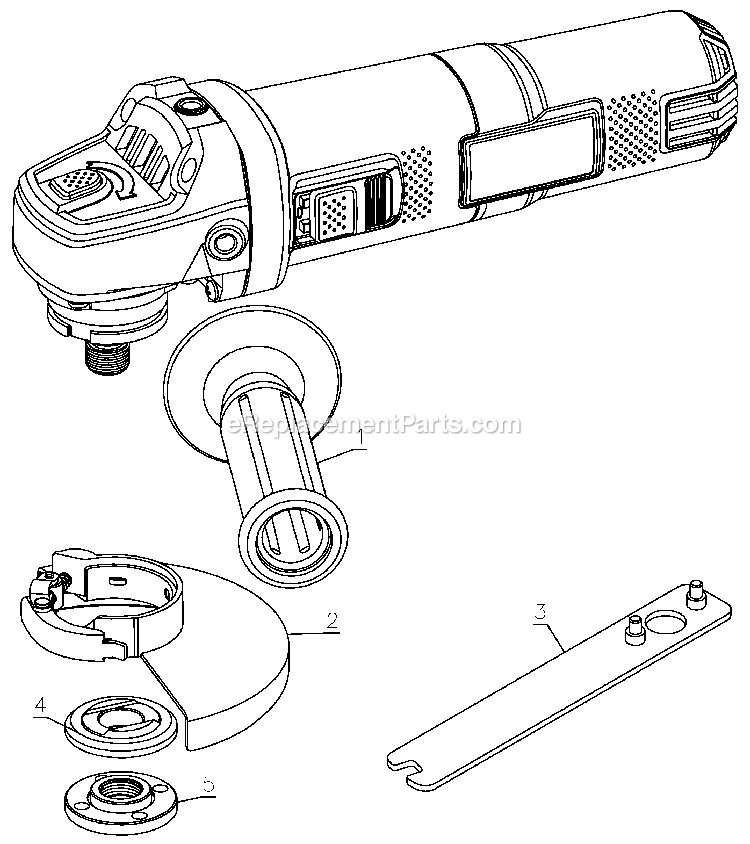 Porter Cable 24542 (Type 0) 6.0 Amp Angle Grinder Power Tool Page A Diagram